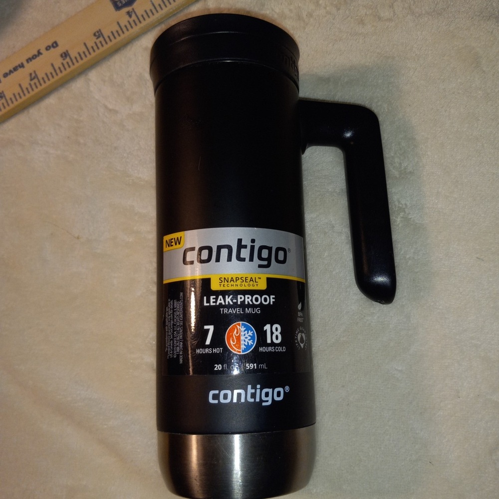 NWT new Contigo 20oz Snapseal Insulated Stainless Steel Travel Mug with Handle